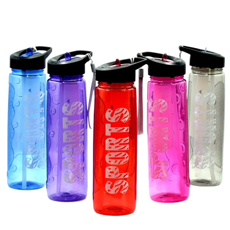 Pink Stylish Water Sport Bottle 1000ml with Straw | Leakproof BPA-Free Hydration Bottle for School, Gym & Travel - Image 2