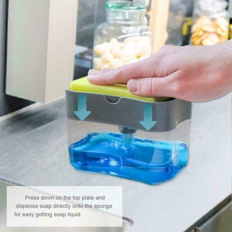 Soap Pump Dispenser & Sponge Holder for Kitchen Sink - Image 2