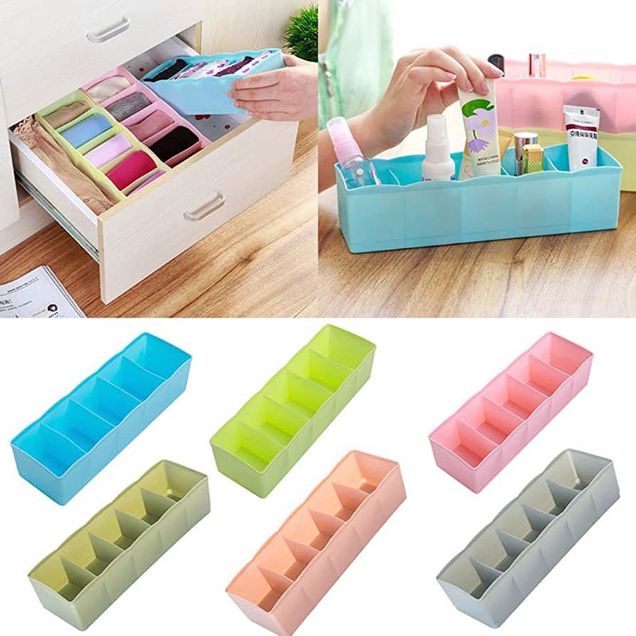 1 Pcs 5 Grid Multipurpose Divider Storage Box | Random Colors - Image 3