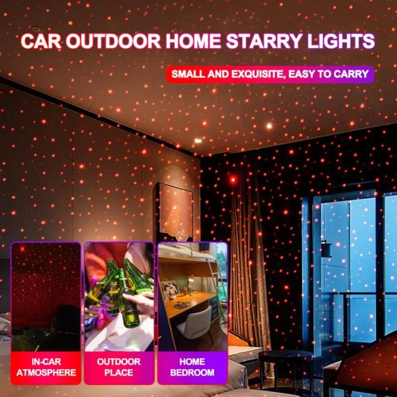 LED Galaxy Star USB Decoration Light | Starry Laser Projector Night Light for Home & Car - Image 5
