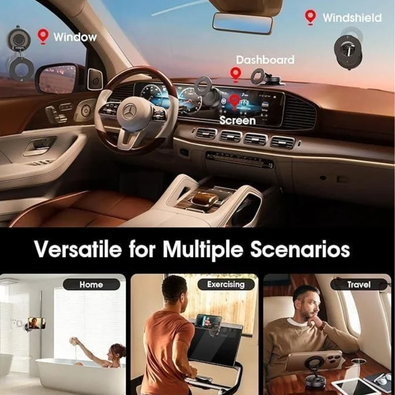 Foldable Magnetic Car Phone Holder | 360° Rotating Suction Mount, Universal - Image 6