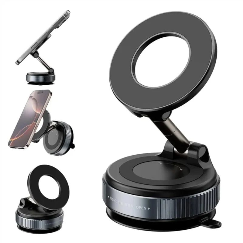Foldable Magnetic Car Phone Holder | 360° Rotating Suction Mount, Universal - Image 3