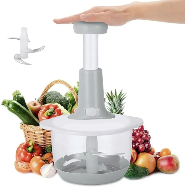 2 Liter | Manual Hand Push Chopper & Multifunctional Mixer - Image 3