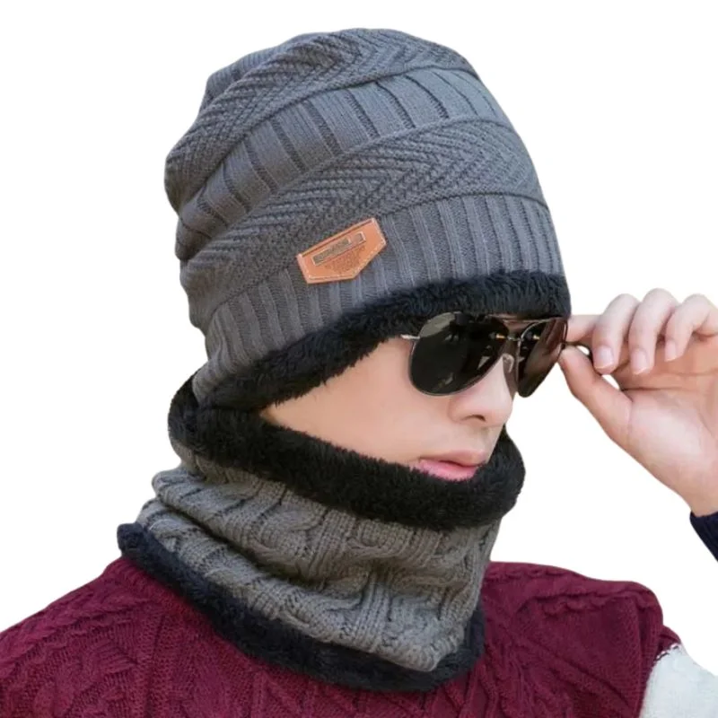 Winter Wool Cap with Neck Warmer Set | Thermal Beanie & Scarf Combo for Men and Women | Gray - Image 5
