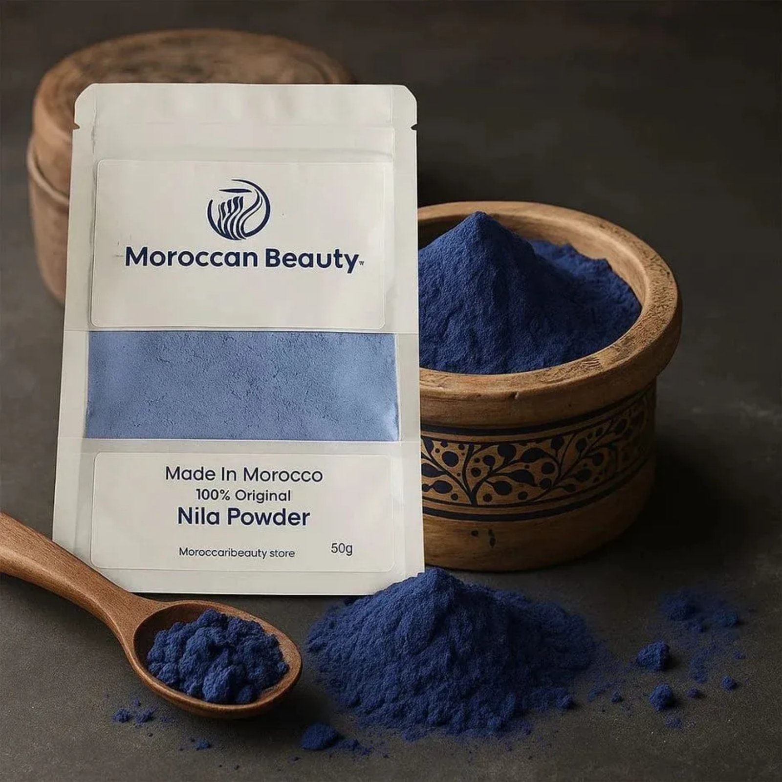 Moroccan Beauty Blue Nila Powder 50g | Skin Whitening, Anti-Inflammatory & Hydrating - Image 4