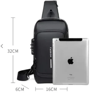 Black | Multifunction Anti-Theft USB Charging Crossbody Shoulder Bag | Stylish, Secure, and Ready for Adventures